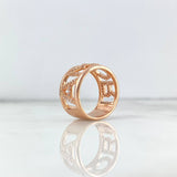 Love Ring 7.5gr / Size 6 1/2 / White Zircons Rose Gold