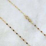 Cadena Flor Espejo 1gr / 17 3/4 in / 1.9mm Oro Amarillo +3 18K !