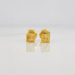 Diamond Cut Square Stud Earrings 0.65g / in / 4mm Yellow Gold 18K