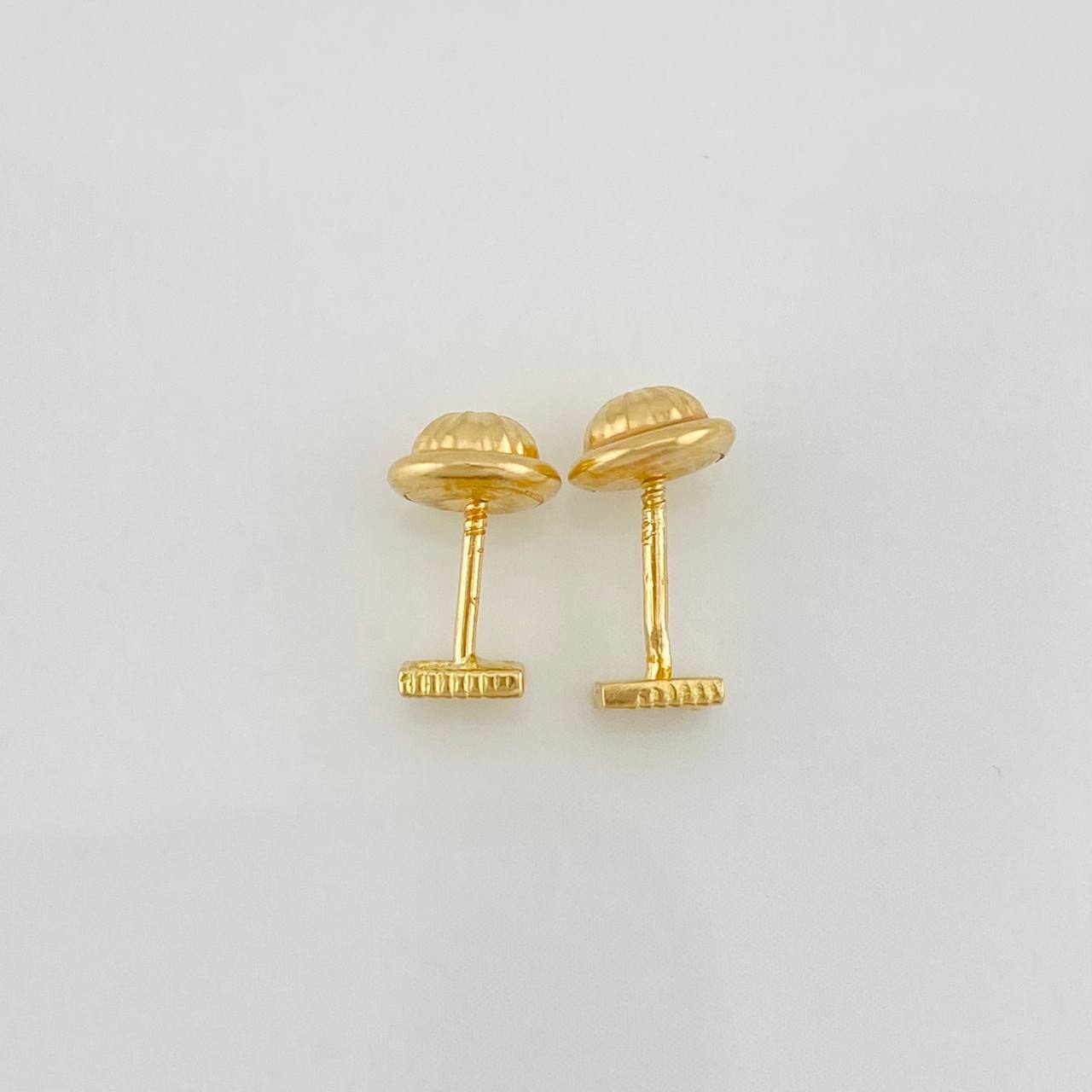 Diamond Cut Square Stud Earrings 0.65g / in / 4mm Yellow Gold 18K