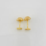 Diamond Cut Square Stud Earrings 0.65g / in / 4mm Yellow Gold 18K