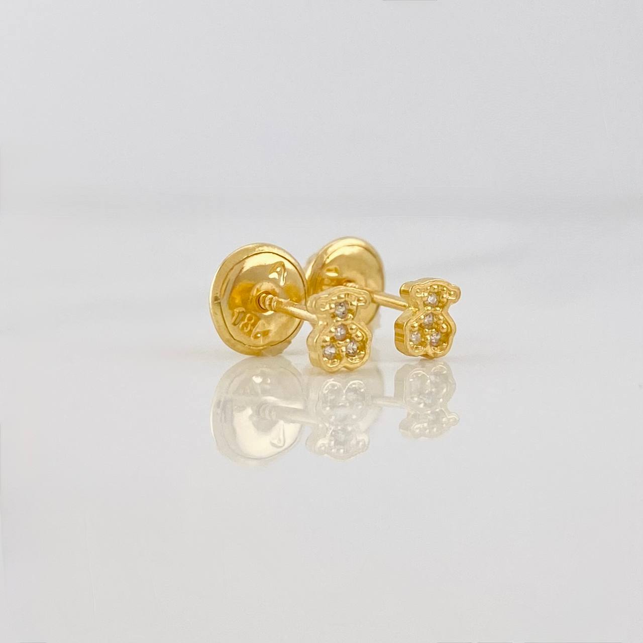 Stud Earrings Bear Ts 0.65g / in / 3.36mm Yellow Gold 18K