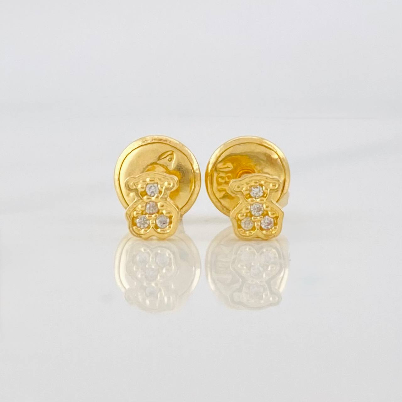 Stud Earrings Bear Ts 0.65g / in / 3.36mm Yellow Gold 18K