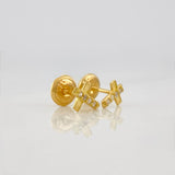 Stud Earrings Cross 0.65g / in / 6.1mm Yellow Gold 18K