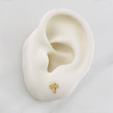 Stud Earrings Cross 0.65g / in / 6.1mm Yellow Gold 18K