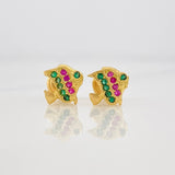 Stud Earrings Fish 0.9g / in / 7.3mm Yellow Gold 18K