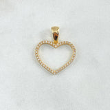 Pendant Heart Silhouette 1.7gr / 2.5cm / White Zircons Yellow Gold 18K ©