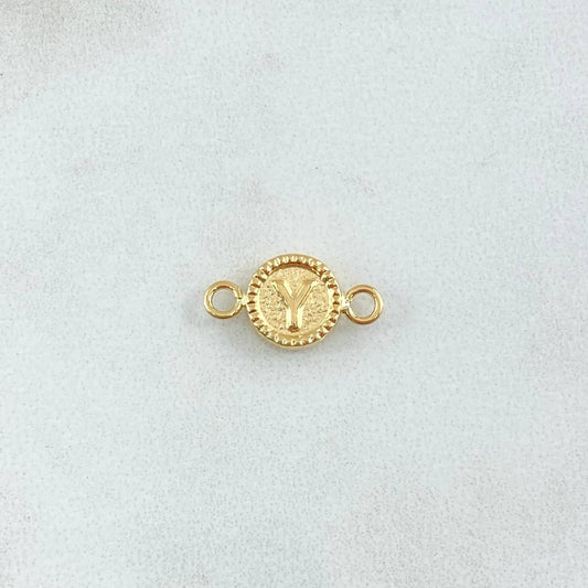 Charm Letter Y 0.45gr / 1.5cm / Yellow Gold Edged Circle 18K