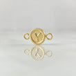 Charm Letter Y 0.45gr / 0.6in / Bordered Circle 18K Gold ©
