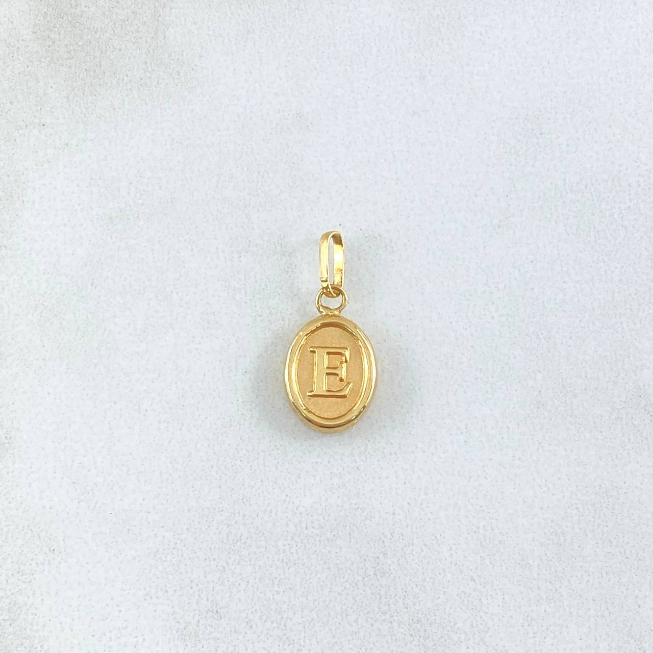 Pendant Letter E 0.55gr / 1.7cm / Smooth Oval Yellow Gold 18K