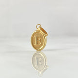 Pendant Letter E 0.55gr / 1.7cm / Smooth Oval Yellow Gold 18K