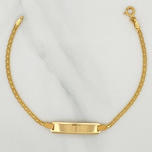 Pulso Chino Placa Rectangular 3.35 g / 6 3/4 in / 1.7 mm Oro Amarillo 18K