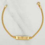 Pulso Chino Placa Rectangular 3.35 g / 6 3/4 in / 1.7 mm Oro Amarillo 18K