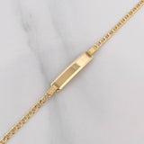 Pulso Escalera Placa Rectangular 1.65 g / 6 1/4 in / 1.5 mm Oro Amarillo 18K