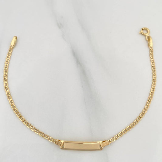 Flat Mariner Bracelet Rectangular Plate 1.65 g / 6 1/4 in / 1.5 mm Yellow Gold 18K