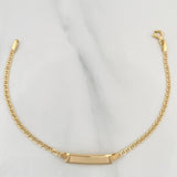 Pulso Escalera Placa Rectangular 1.65 g / 6 1/4 in / 1.5 mm Oro Amarillo 18K