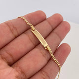 Pulso Escalera Placa Rectangular 1.65 g / 6 1/4 in / 1.5 mm Oro Amarillo 18K