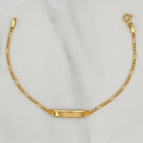 Pulso Figaro Placa Rectangular 1.55 g / 6 1/4 in / 1.1 mm Oro Amarillo 18K
