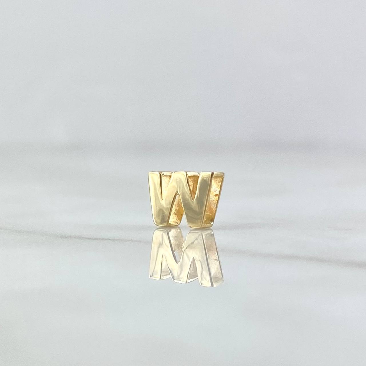 Charm Letter W 0.35gr / 6mm Drum 18K Yellow Gold