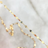 Cadena Flor Espejo 1.6gr / 19 1/2 in / 2.18mm Oro Amarillo +3 18K !