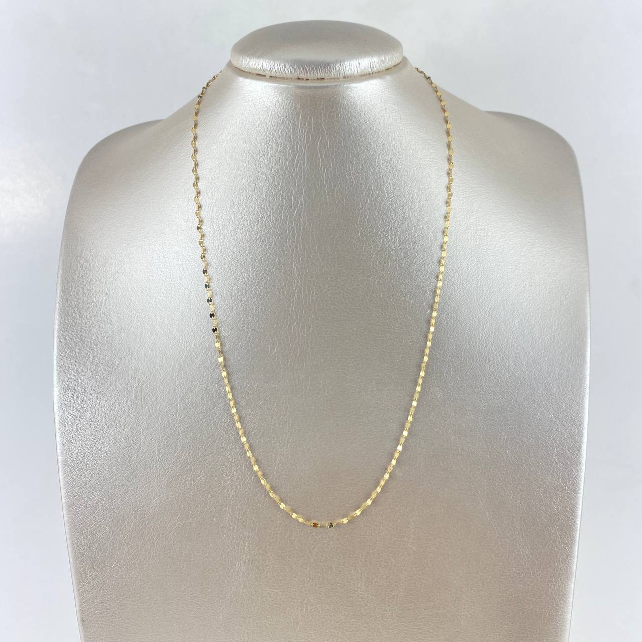 Cadena Flor Espejo 1.6gr / 19 1/2 in / 2.25mm Oro Amarillo +3 18K !