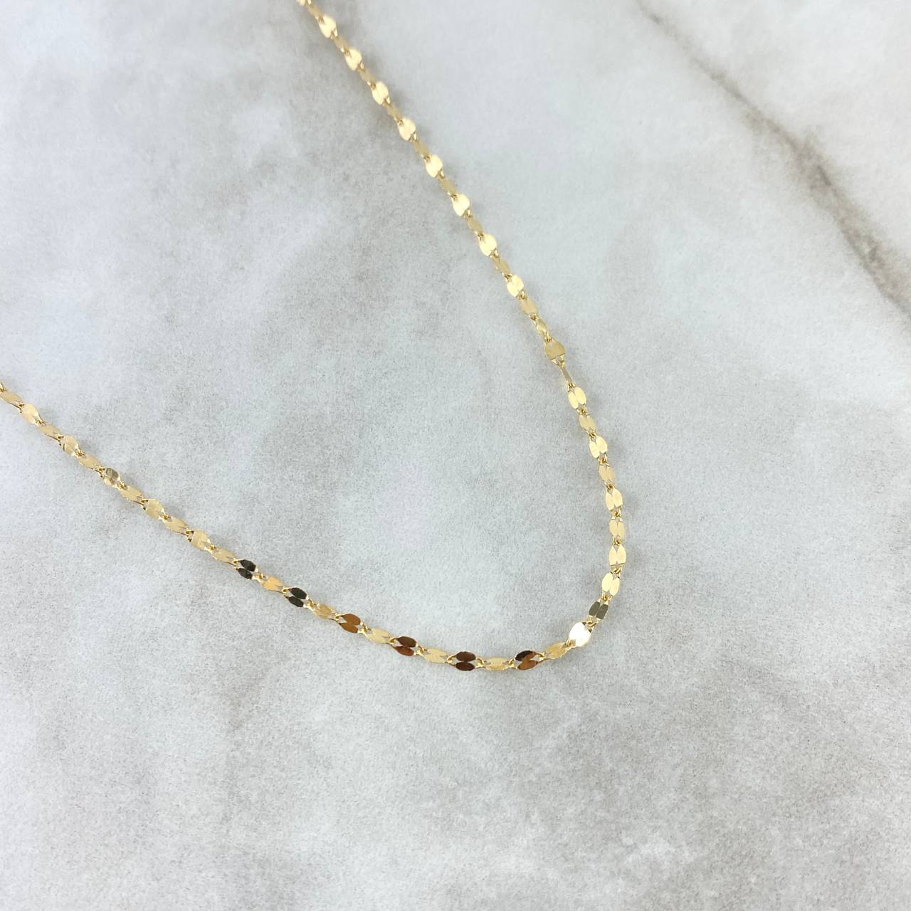 Chain Flower Mirror 1.05gr / 45cm / 2mm Yellow Gold +3
