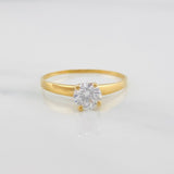 Solitaire Ring 1.3g / T6 1/4 Yellow Gold 18K
