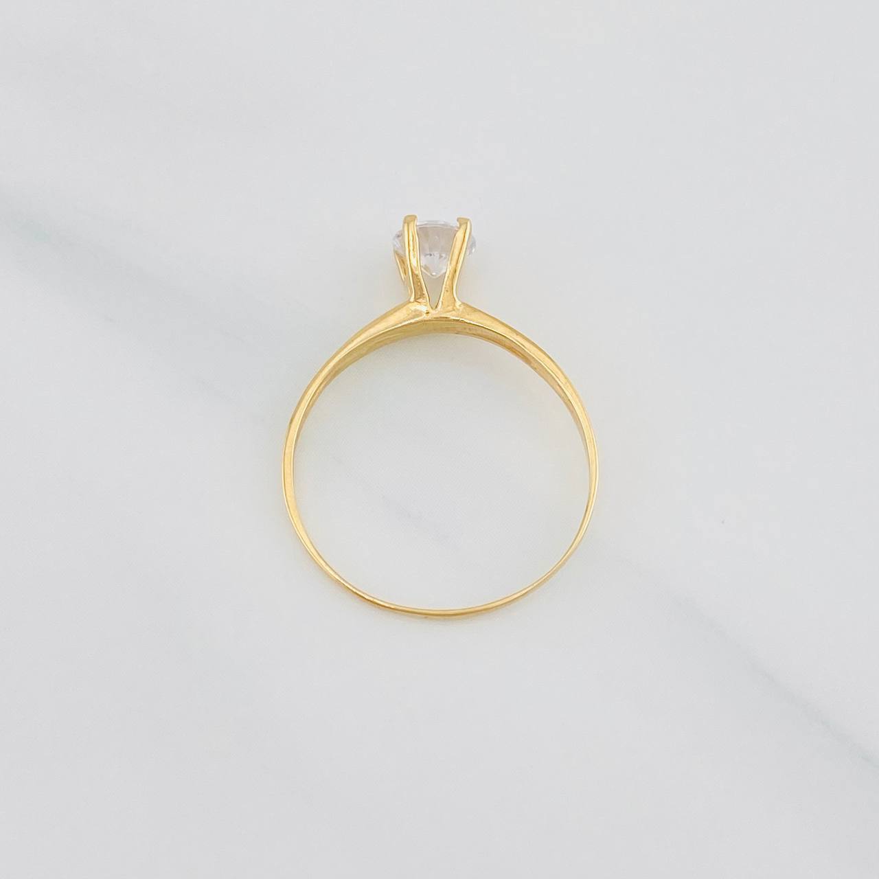 Solitaire Ring 1.3g / T6 1/4 Yellow Gold 18K