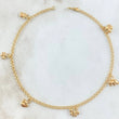 "Followed Hoop Anklet 3.55gr / 26cm / 2.2mm Cow-Sheep-Bear-Dragonfly-Elephant-Fish Yellow Gold 18K"