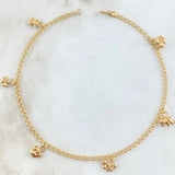 "Followed Hoop Anklet 3.55gr / 26cm / 2.2mm Cow-Sheep-Bear-Dragonfly-Elephant-Fish Yellow Gold 18K"