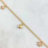 "Followed Hoop Anklet 3.55gr / 26cm / 2.2mm Cow-Sheep-Bear-Dragonfly-Elephant-Fish Yellow Gold 18K"