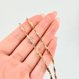 Cadena Rustica Dubai Texturizada 8.9gr / 24 1/2 in / 3.9mm Tres Oros 18K *