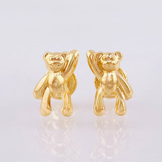 Bear Hand Up Stud Earrings 0.8gr / 1/2 in / 18K Yellow Gold *