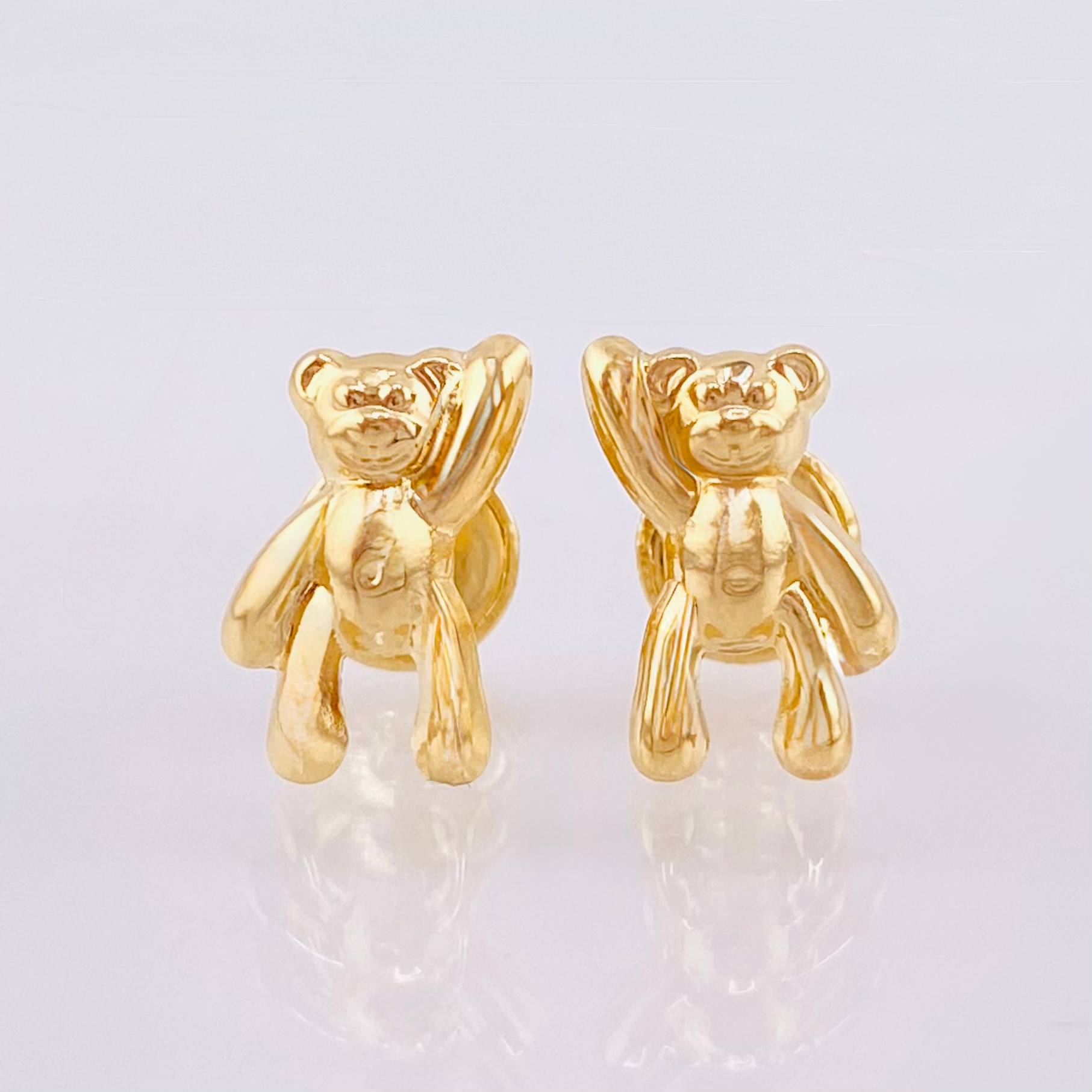 Topos Oso Mano Arriba 0.8gr / 1/2 in / Oro Amarillo 18K