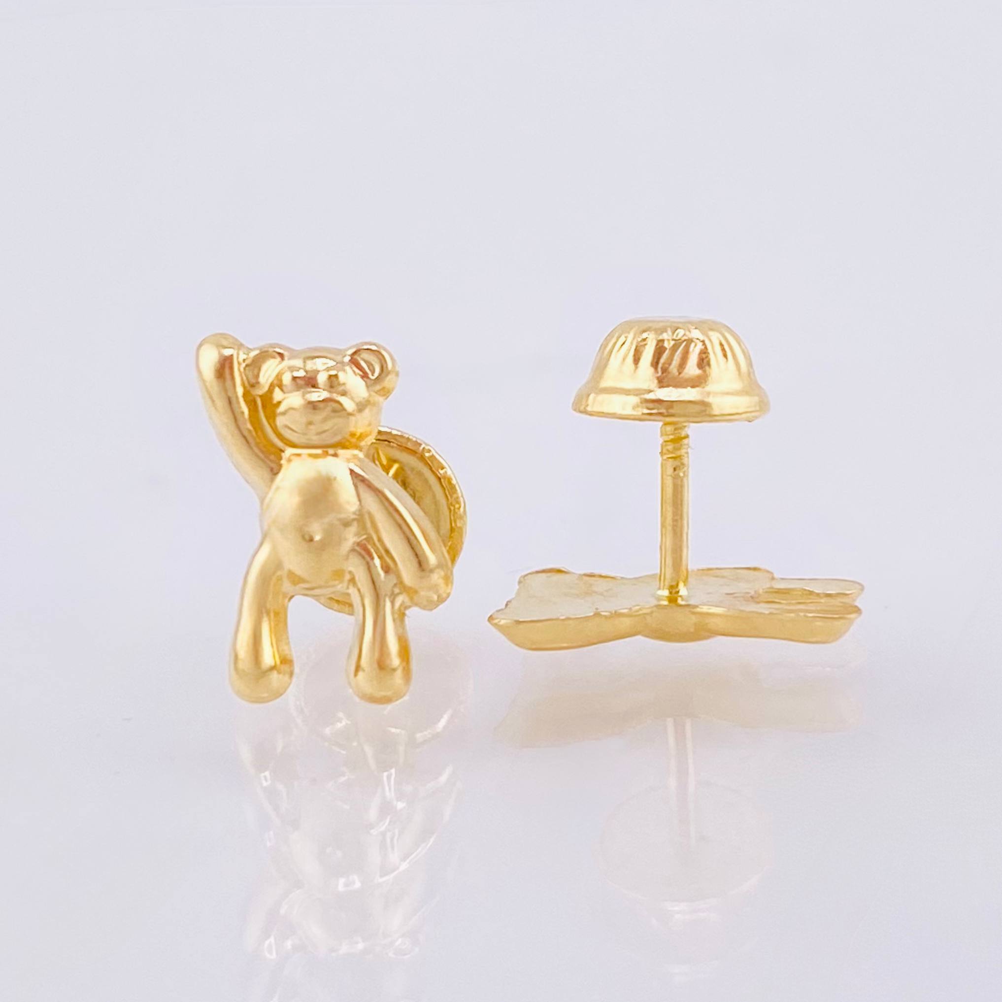 Topos Oso Mano Arriba 0.8gr / 1/2 in / Oro Amarillo 18K *