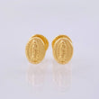 Stud Earrings Virgen Guadalupe Matte 0.55gr / 7mm Yellow Gold 18K ©