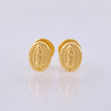 Stud Earrings Virgen Guadalupe Matte 0.55gr / 7mm Yellow Gold 18K *