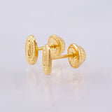 Stud Earrings Virgen Guadalupe Matte 0.55gr / 7mm Yellow Gold 18K *