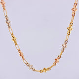 Rustic Crossed Chain 11.05gr / 23 1/2 in / 5mm Three Golds 18K *