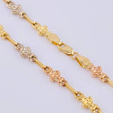 Rustic Crossed Chain 11.05gr / 23 1/2 in / 5mm Three Golds 18K *