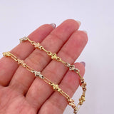 Rustic Crossed Chain 11.05gr / 23 1/2 in / 5mm Three Golds 18K *