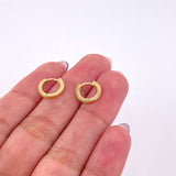Candongas Carril Punteado 1.4gr / 1/2 in / Oro Amarillo 18K ©