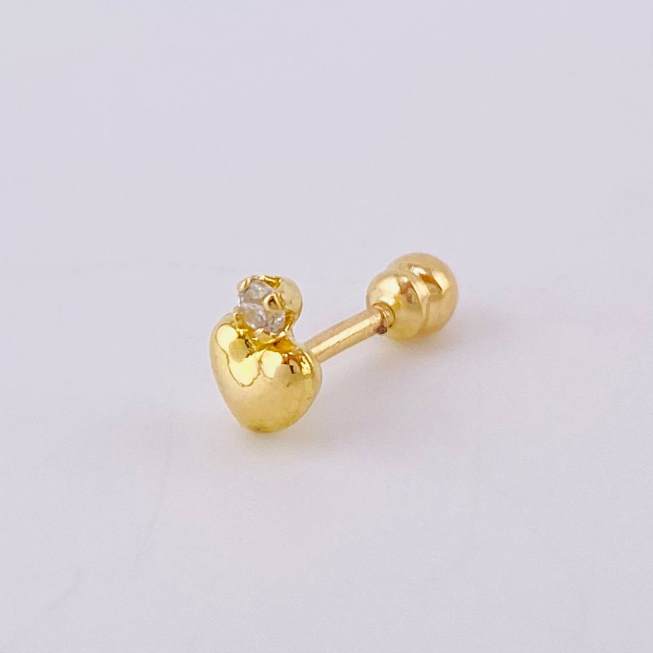 Piercing Destello Corazon 0.35gr / 1/2 in / Oro Amarillo 18K