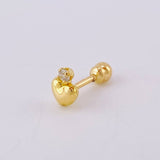 Piercing Destello Corazon 0.35gr / 1/2 in / Oro Amarillo 18K