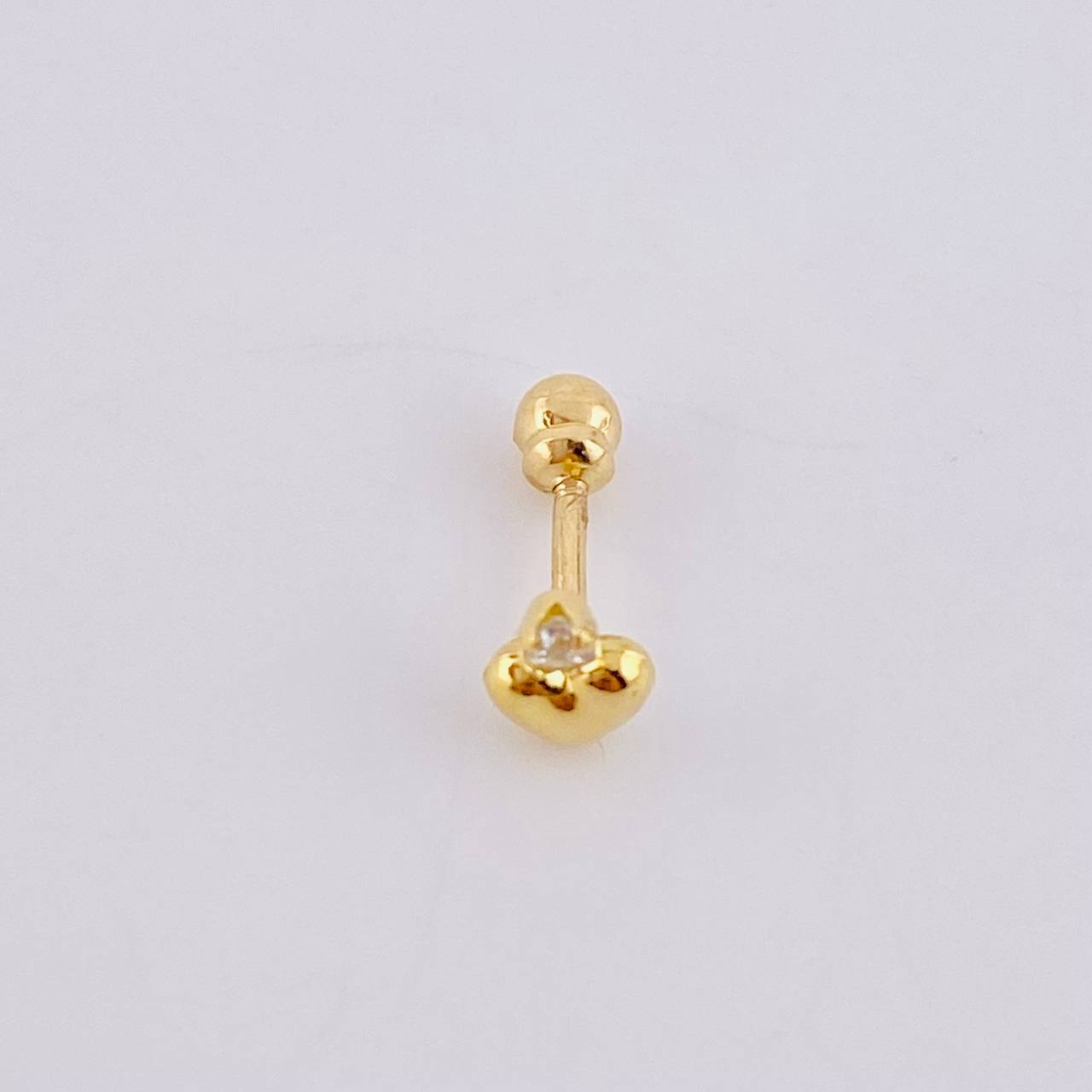 Piercing Destello Corazon 0.35gr / 1/2 in / Oro Amarillo 18K