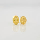 Stud Earrings Virgen de Guadalupe 0.5g / in / 6.8mm Yellow Gold 18K