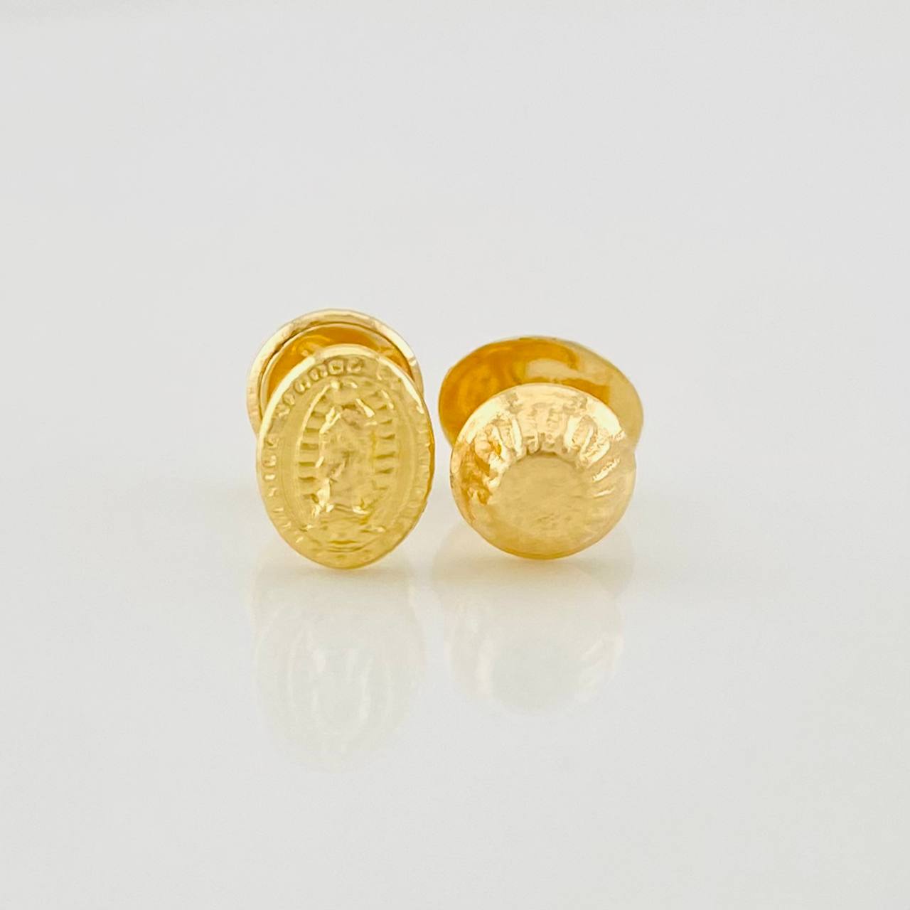 Stud Earrings Virgen de Guadalupe 0.5g / in / 6.8mm Yellow Gold 18K