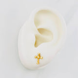 Topos Cruz Corazones 0.8g / in / 9.3mm Oro Amarillo 18K