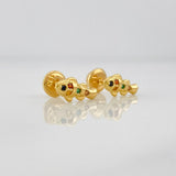 Stud Earrings Fish 1g / in / 4.8mm Yellow Gold 18K