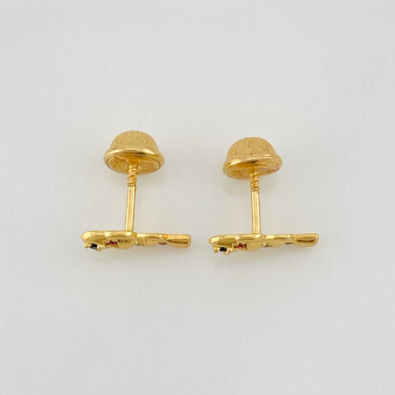 Stud Earrings Fish 1g / in / 4.8mm Yellow Gold 18K